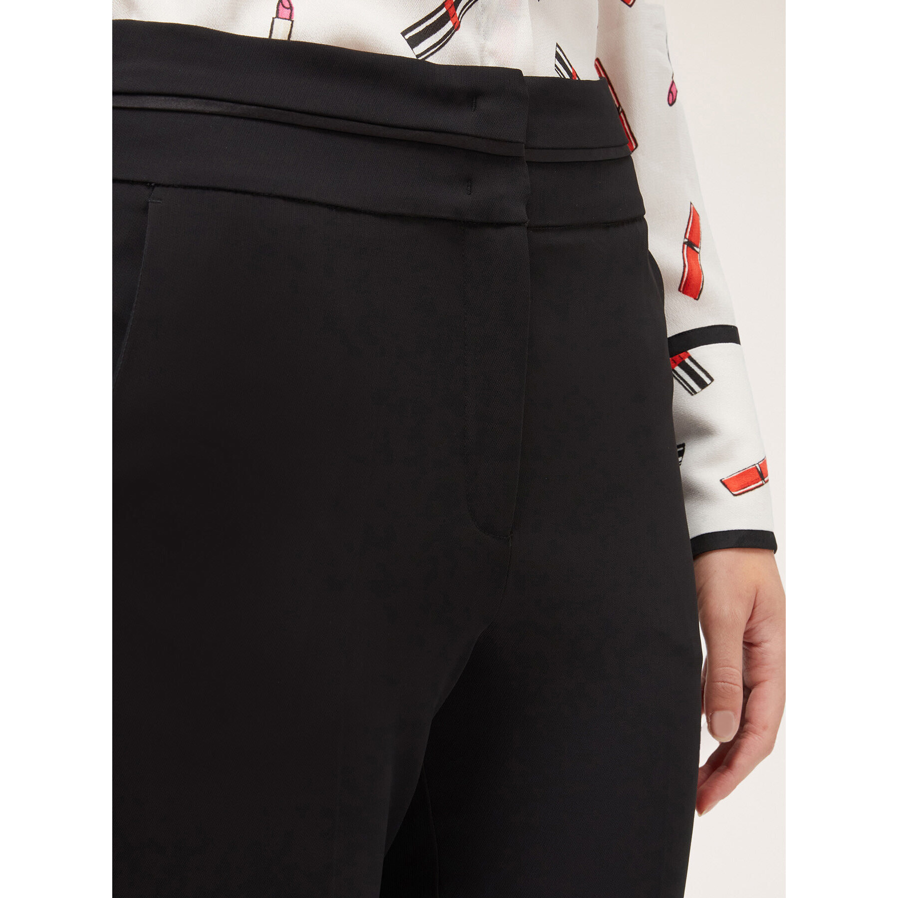 Motivi - Pantalón formal en tejido crepé - Negro