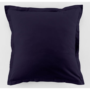 Lot de 2 taies 100% coton 57fils bleu imperial