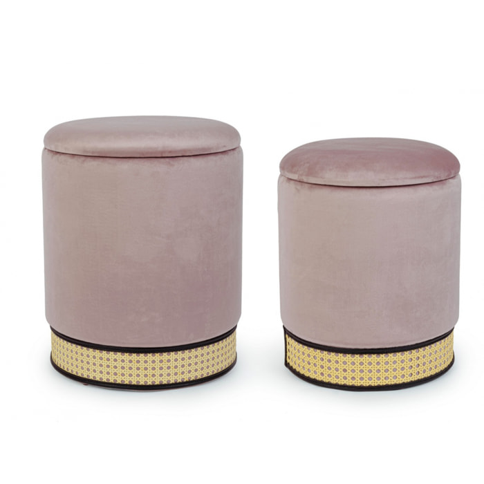 Set di 2 pouf MILENA rosa