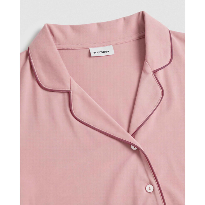 Camisón camisero algodón rosa