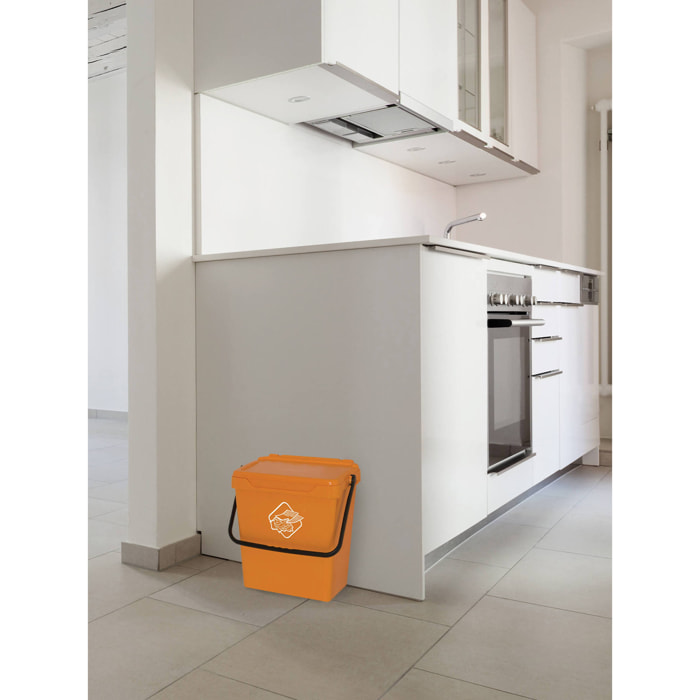 Pattumiera Fosca, Cestino portarifiuti, Bidone per raccolta differenziata, Cestino spazzatura, 100% Made in Italy, 40x31h39 cm, Giallo