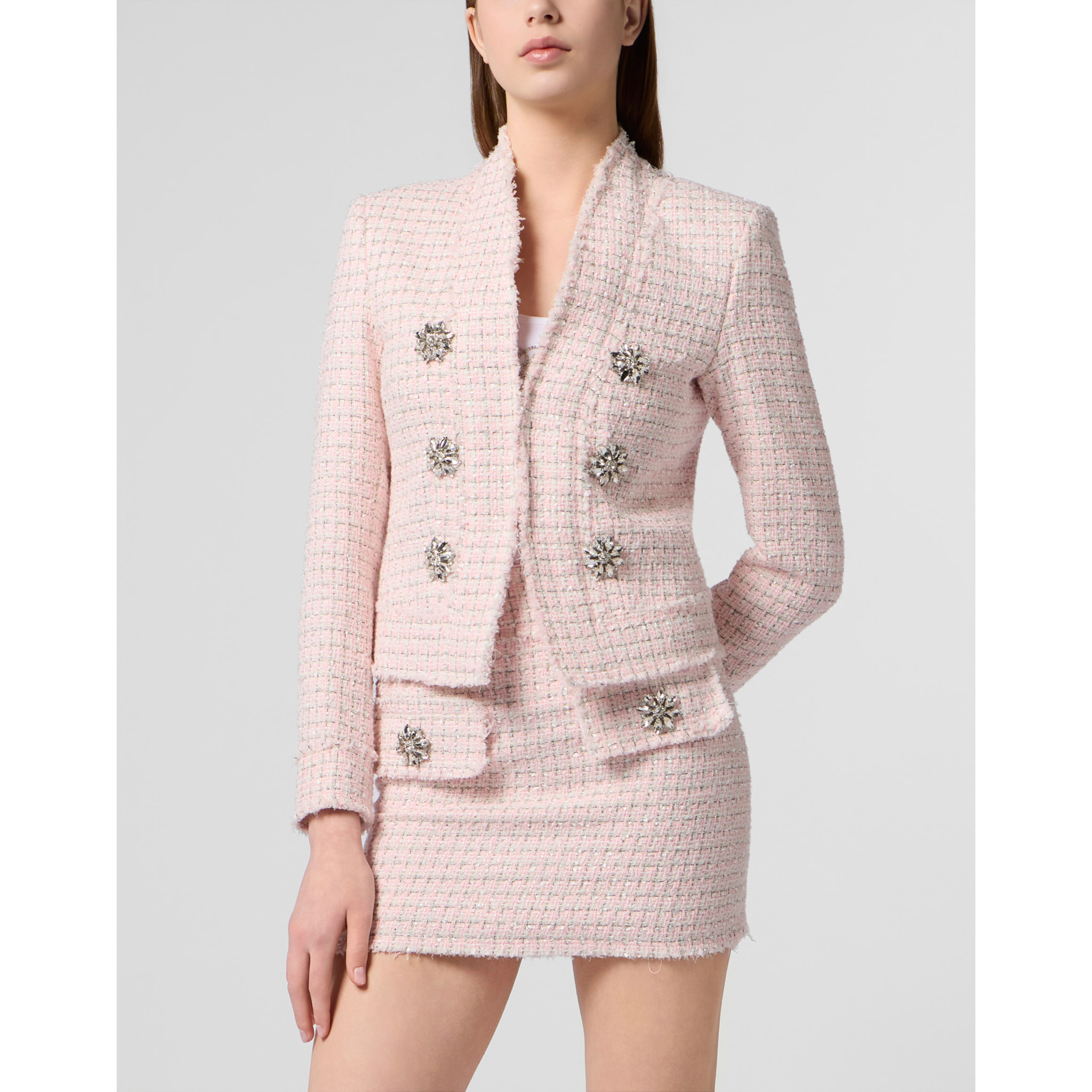 PHILIPP PLEIN Tweed Jacket Crystals