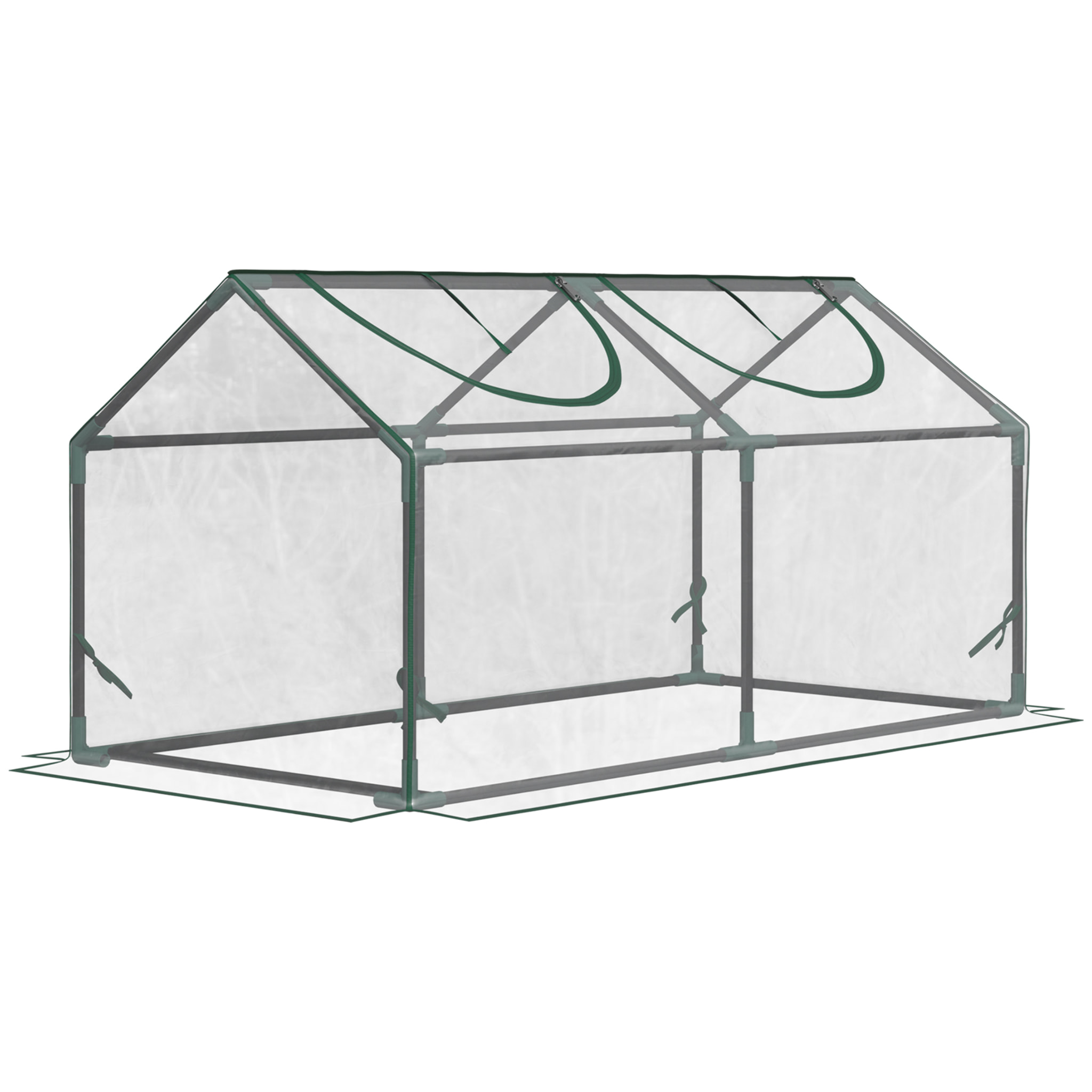 Invernadero de Terraza 120x60x60 cm Caseta de Jardín Acero con 2 Ventanas Enrollables Vivero Casero para Cultivo de Plantas Verduras Flores Transparente