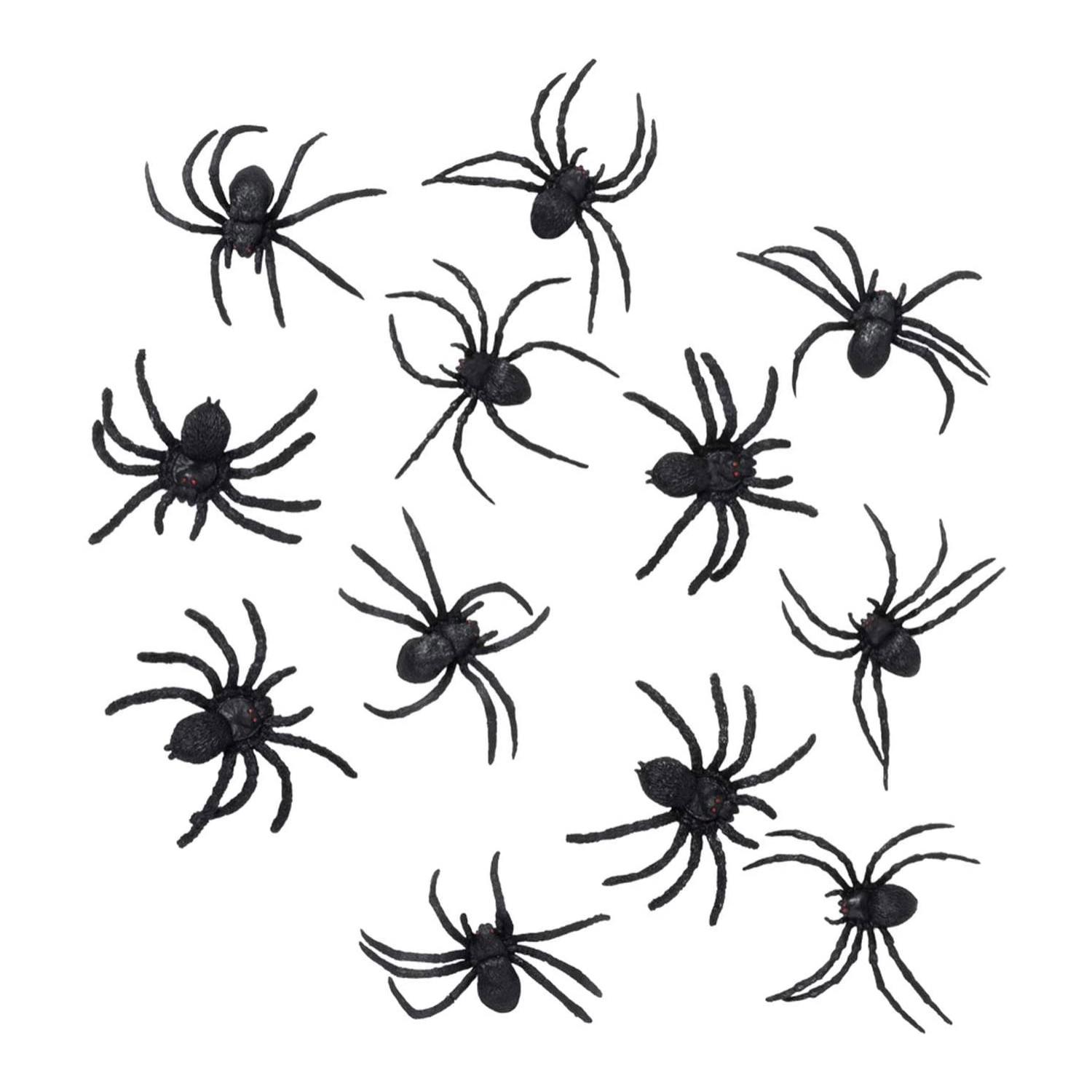 Set 12 Ragni Finti 8cm Nero Decorazione Halloween