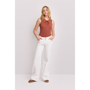 Kocca - Pantaloni in cotone taglio flare Donna, Tinta unita