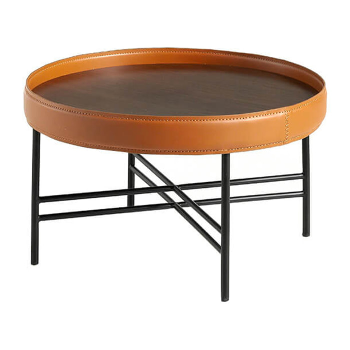 Mesa de centro de Angel Cerda de nogal 62x62x35cm