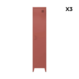 Armoire casier industriel métal 4 espaces de rangement (lot de 3) SOHO