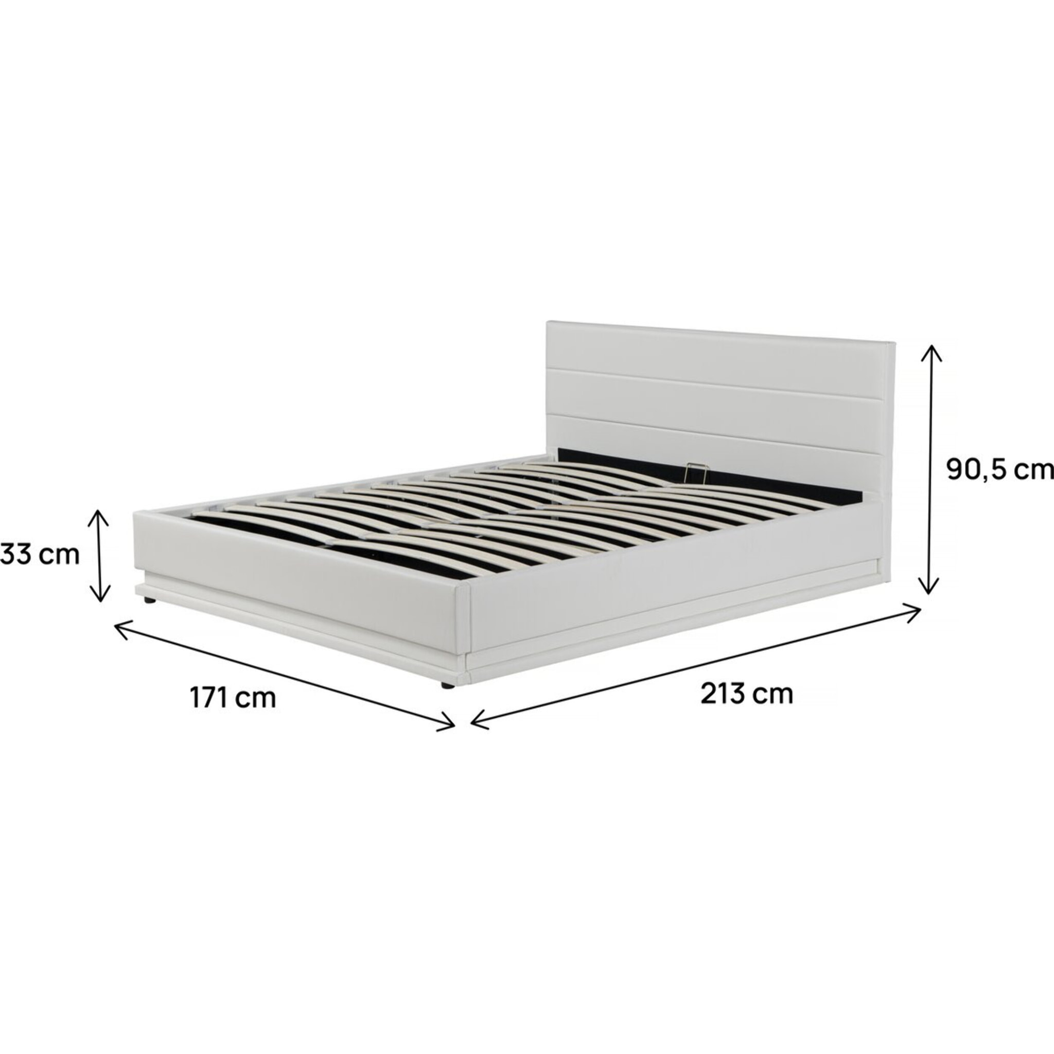 Lit LED avec coffre "Anastasia" - 160 x 200 cm - Blanc