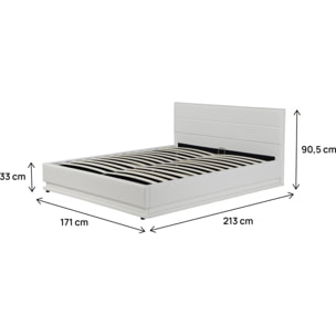 Lit LED avec coffre "Anastasia" - 160 x 200 cm - Blanc