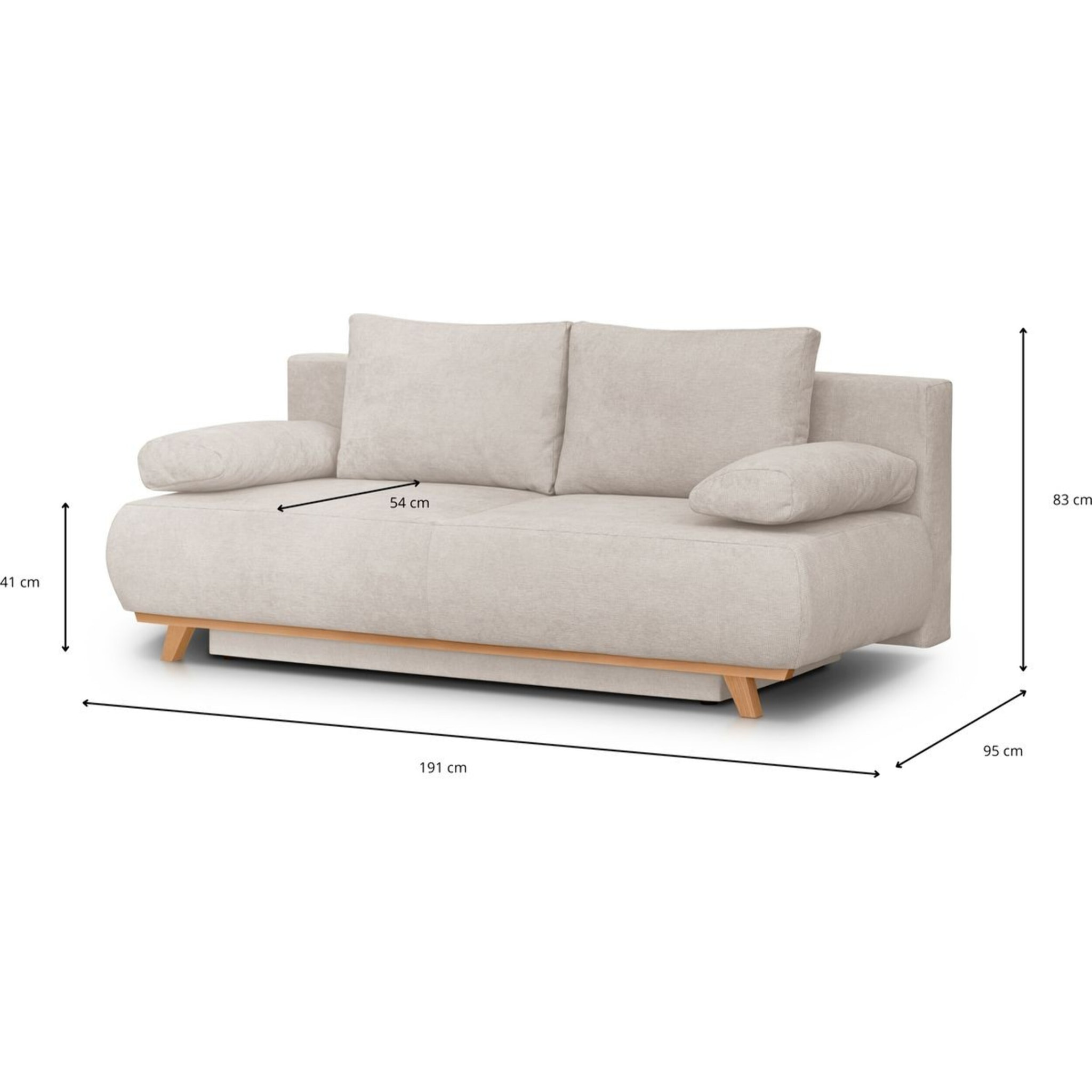 Canapé convertible 3 places en tissu chenille - LARIA