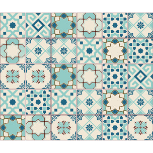 Stickers muraux - Sticker Mural Carrelage adhésif Cuisine Salle de Bain - 30 STICKERS CARREAUX DE CIMENT AZULEJOS FRANZY