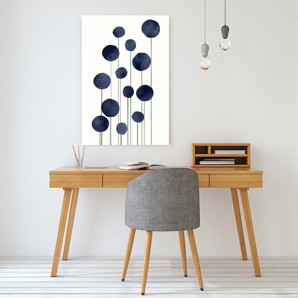 Tableau dessin fleurs d'eau Tableau alu Dibond