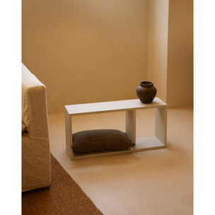 Mueble auxiliar de madera lacada en tono beige con 1 separador Alto: 38 Largo: 80 Ancho: 20