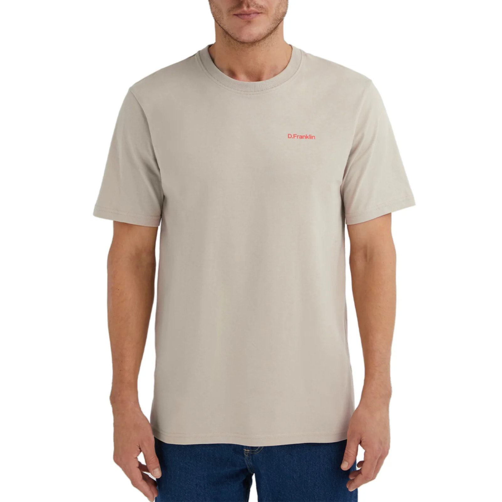 D.Franklin Camiseta Básica de Manga Corta Basic Logo Beige/Coral
