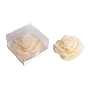 Candela A Forma Di Rosa - Pezzi 4 - 11X7X11cm - Colore: Crema - Bianchi Dino -