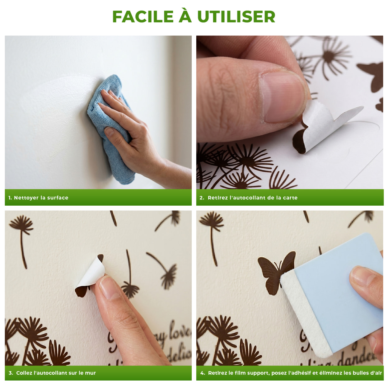 Stickers Muraux décoration adhésifs Pissenlits