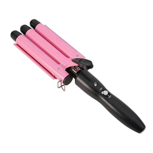 Rizador de 3 tubos con cuerpo calefactor PTC y 2 niveles de temperatura.