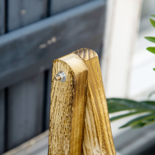 Soporte para Plantas de Madera de 3 Niveles, Estantería para Plantas Plegable con Base de Listones, Soporte para Macetas para Interior y Exterior, Terraza, Jardín, 100x37x93 cm, Carbonizado