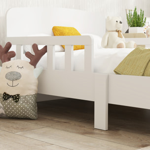 Cama Infantil 70x140 cm, Cama para Niños con Barrera Anticaídas y Somier, para Niños y Niñas de 3-8 Años, Blanco