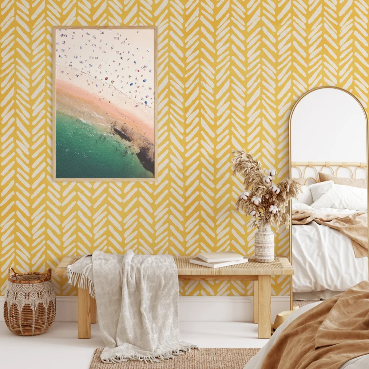 Carta da Parati Geometrica Gialla