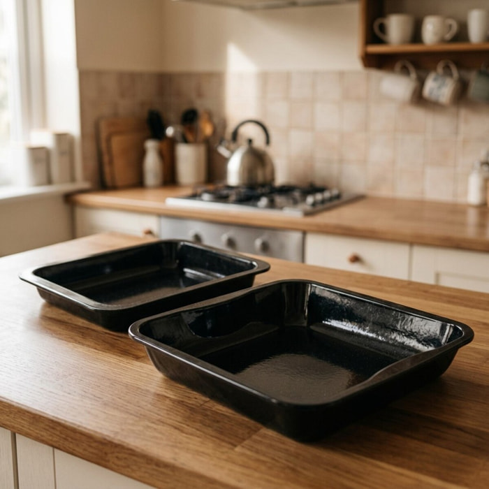 Lot de 2 plats à four rectangulaires 40 x 34 cm et 33 x 25 cm Zenker Special Cooking
