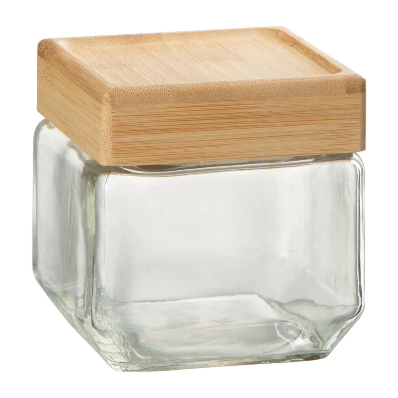 J-Line pot de conservation Louis - verre/bambou - transparent/naturel - small