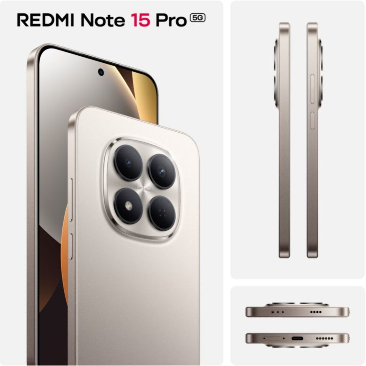 Smartphone XIAOMI Redmi Note 15 Pro Gris Titane 256Go 5G