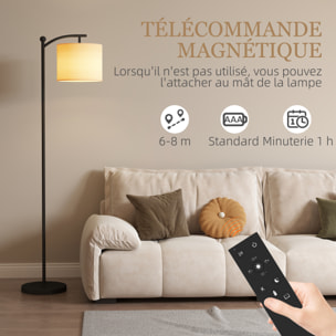 Lampadaire dimmable H.60 cm 2 températures de couleur timer 60 min télécommande noir blanc