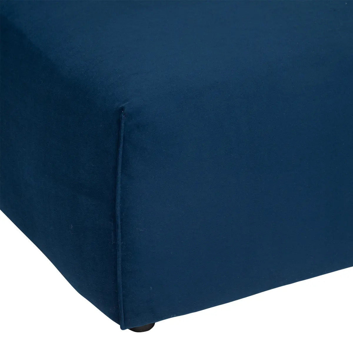 Module chauffeuse "Kiona" en velours 99x75cm bleu
