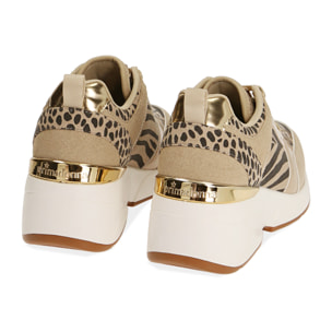 Zapatillas beige con plataforma 7,5 cm