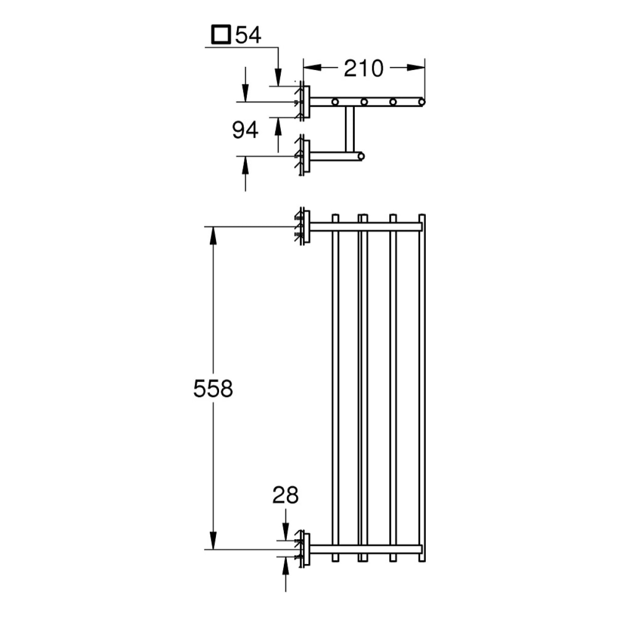 GROHE Start Cube - Rack porte-serviettes - Finition Chromée 41099000