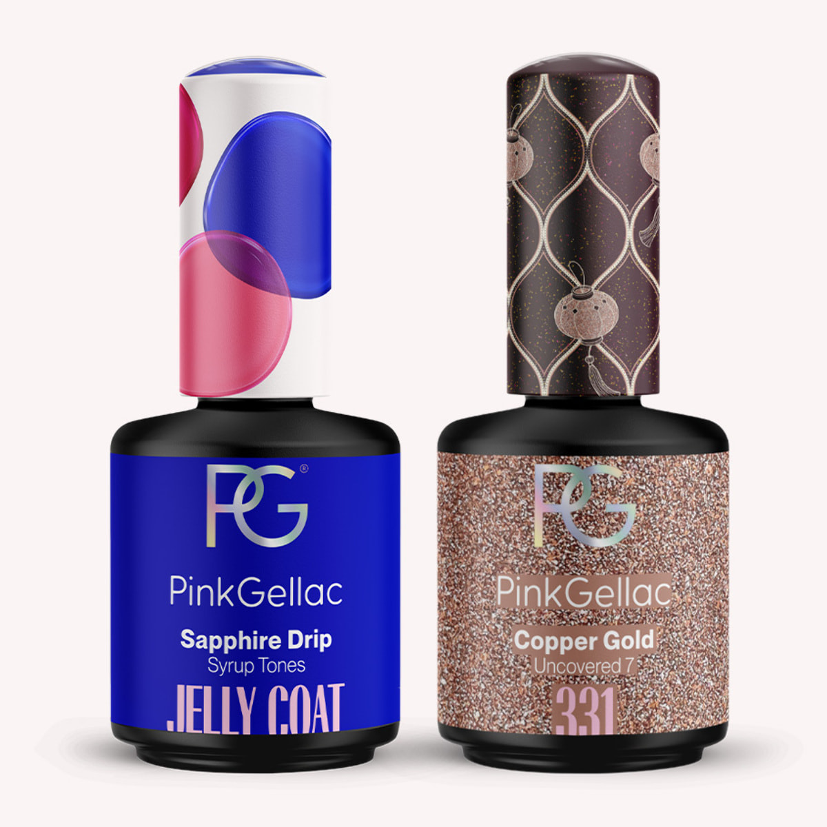 Set vernis semi-permanent - 2 couleurs - 2 x 15 ml