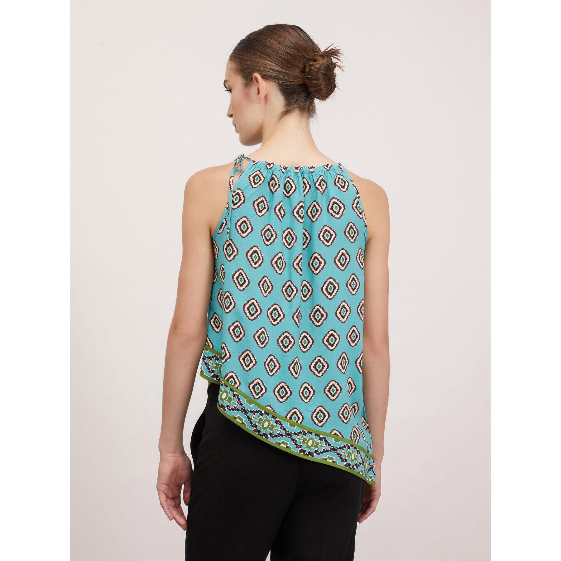 Motivi - Top a foulard fantasia etnica - Verde acqua