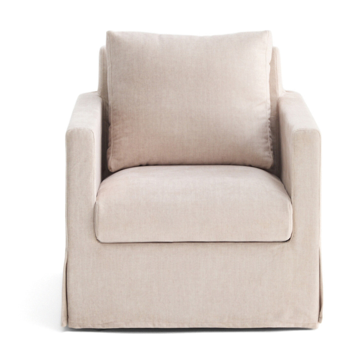 Serena - fauteuil déhoussable en velours - Beige