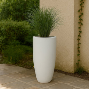 Vaso in terracotta smaltata bianca 46x78 cm - Real