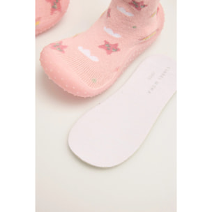 Sneaker a calzino con stampa arcobaleno e stelle