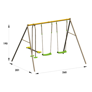 Portique métal 1,90 m Agility BRIOSO - 4 enfants