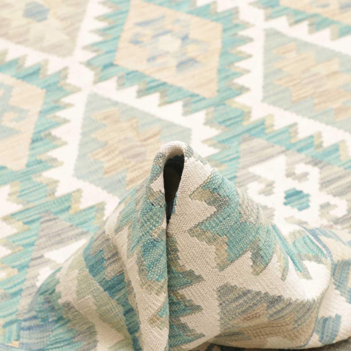 Tapis kilim, motif géométrique authentique, tissé à plat, ZULA