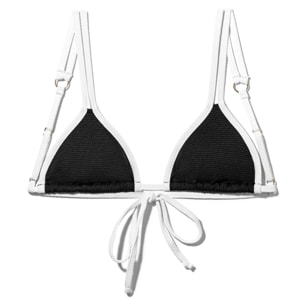 Top Bikini Triangular Bicolor Aruba Top Negro D.Franklin