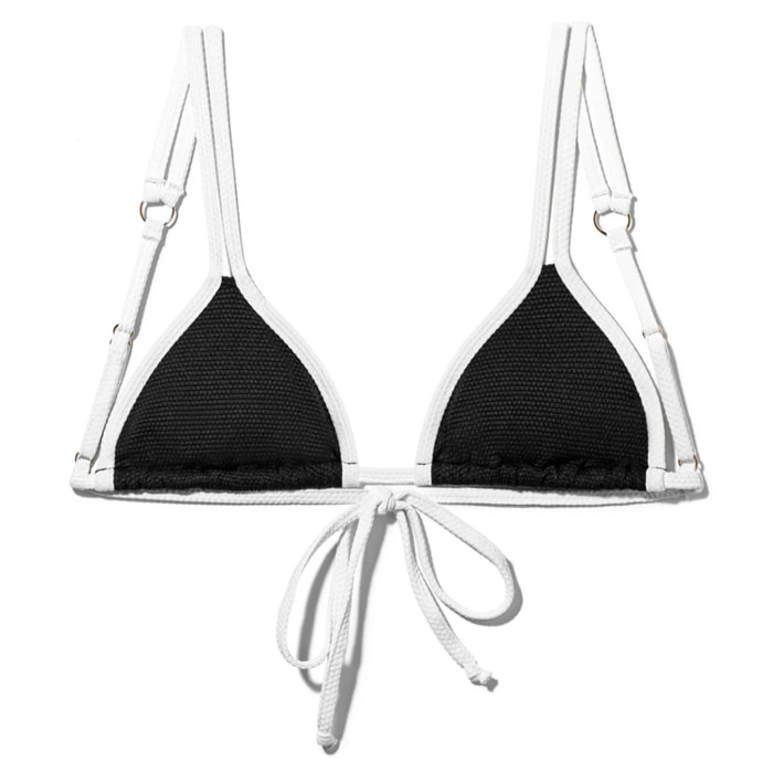 Top Bikini Triangular Bicolor Aruba Top Negro D.Franklin