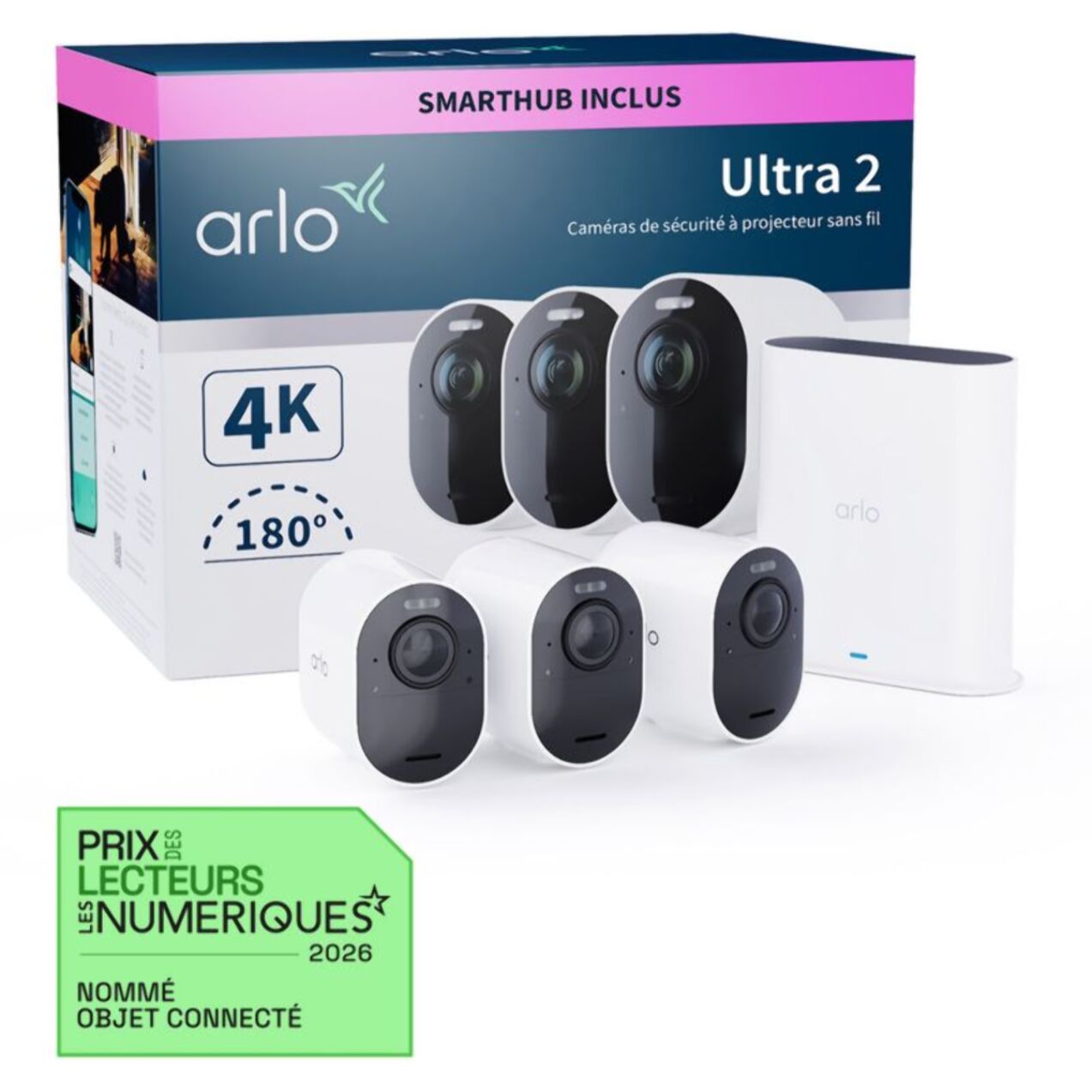 Caméra de surveillance ARLO 3 caméras extérieures blanches Ultra 2