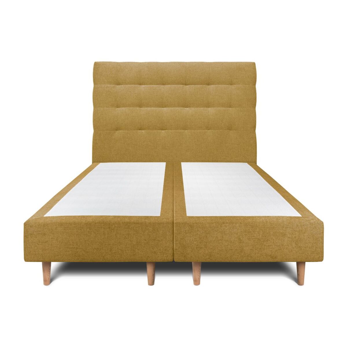 Lit avec tête de lit capitonnée tissu et sommier tapissier Ep20