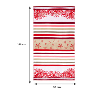 Telo Mare Spugna Jacquard Spiaggia Disegno Queensland