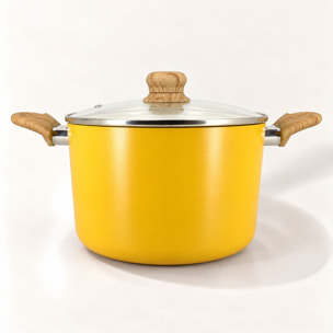 Faitout 24cm avec revêtement céramique jaune - tous feux COLORAMA