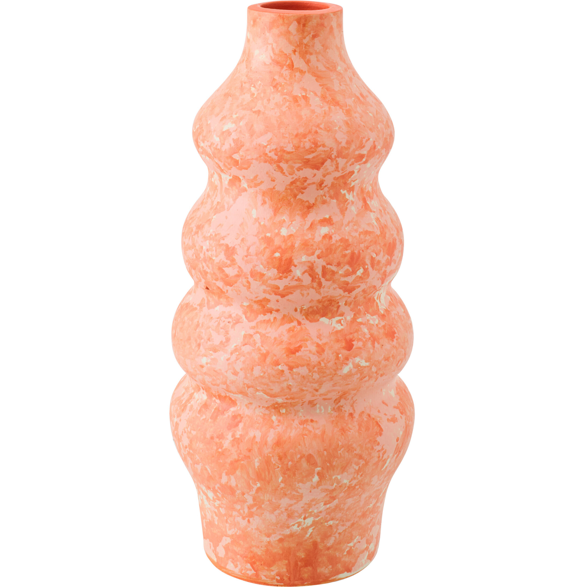 J-Line Vase - céramique - orange/blanc - large