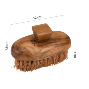 Brosse à main avec poignée en fibres de coco et bois de teck - LALO