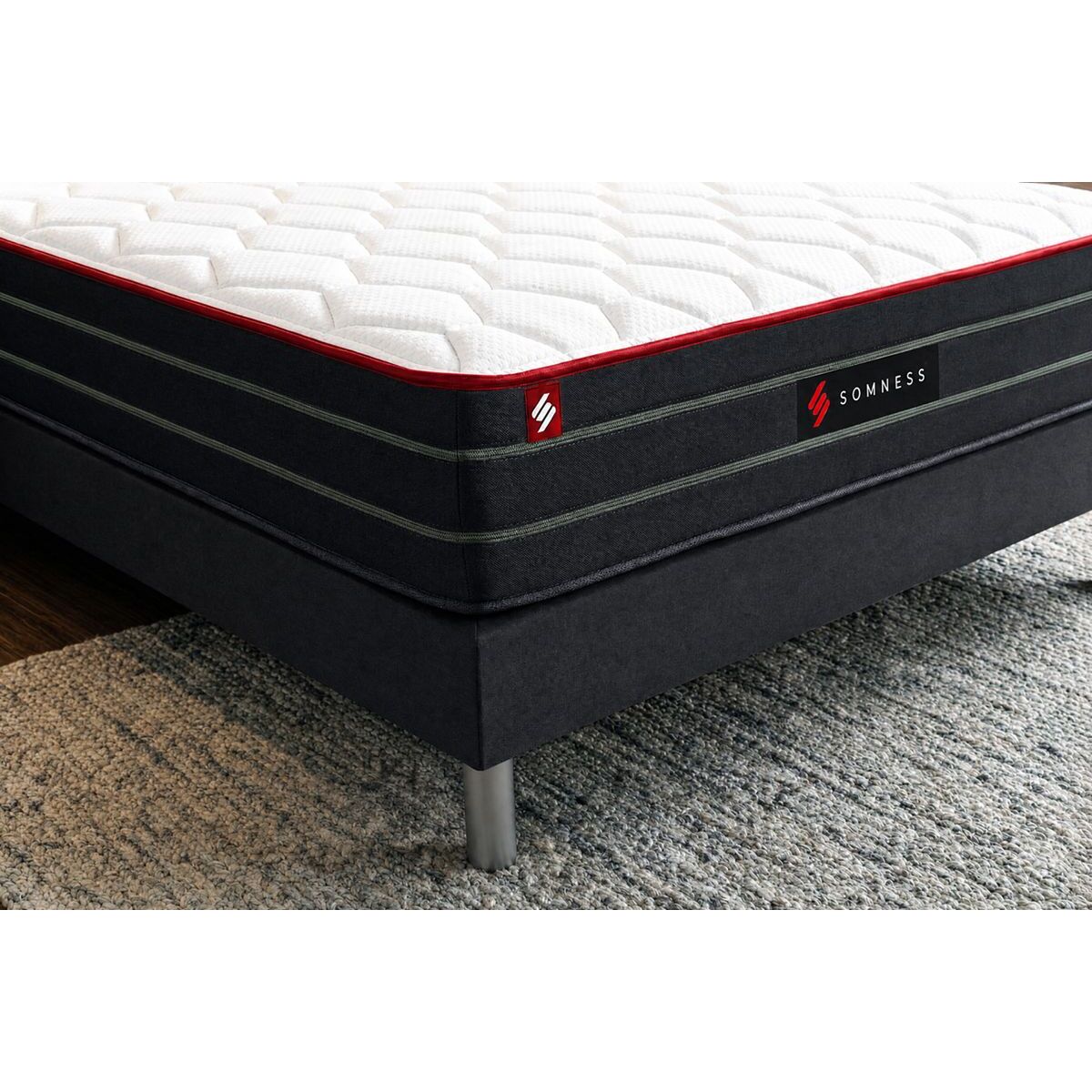 Matelas Hybride - Confort équilibré et accueil enveloppant - 26 d'épaisseur, 7 zones de confort - Soutien point par point - 2 places