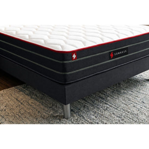 Matelas Hybride - Confort équilibré et accueil enveloppant - 26 d'épaisseur, 7 zones de confort - Soutien point par point - 2 places