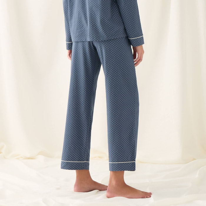 Pantalón de algodón punto topos Mimit color azul oscuro 100% Algodón