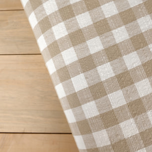 Édredon réversible coton flammé motifs rayures et vichy LOURMARIN - Beige